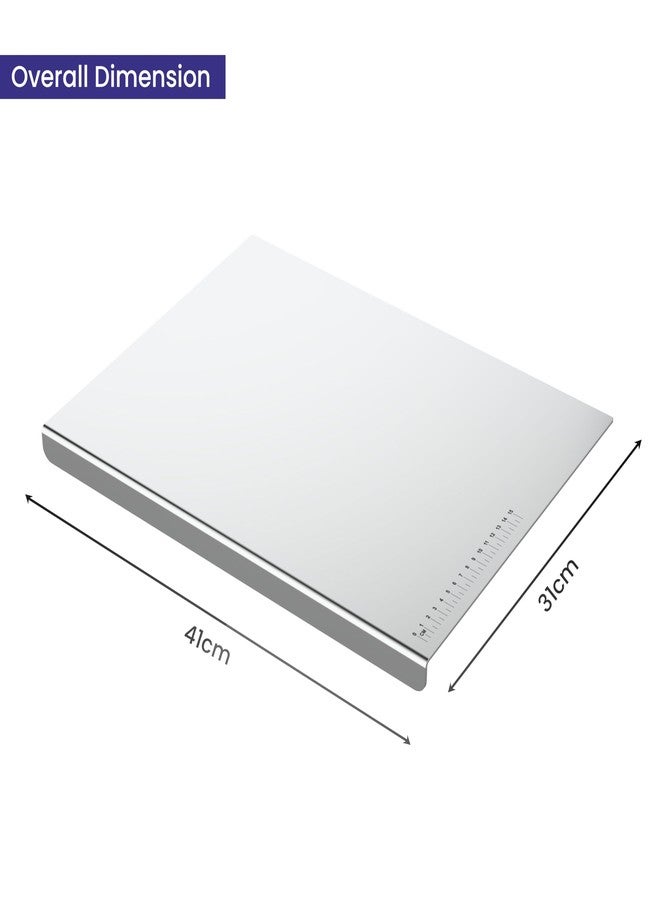 Filox Stainless Steel Kitchen Cutting Board | Large Rust-Free Chopping Board | Multipurpose Food Prep with Counter Top Board for Vegetables, Fruits & Meat | Easy to Cleanc - 41L × 31W cm - Image 2